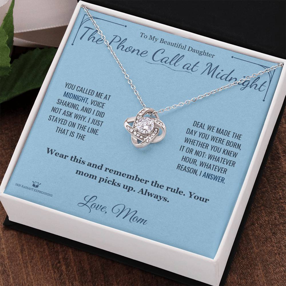 The Phone Call at Midnight - Love Knot Necklace for Daughter