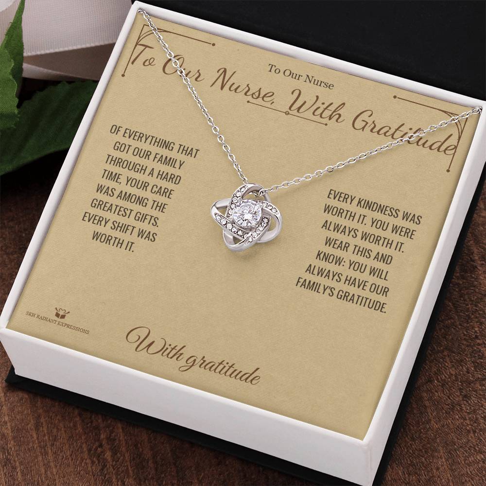 To Our Nurse, With Gratitude - Love Knot Necklace for Nurse