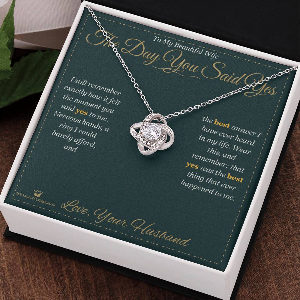 The Day You Said Yes - Love Knot Necklace for Wife