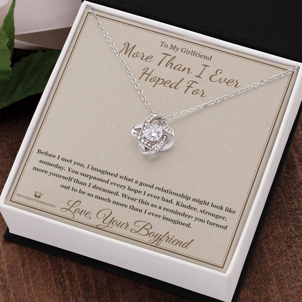 More Than I Ever Hoped For - Love Knot Necklace for Girlfriend