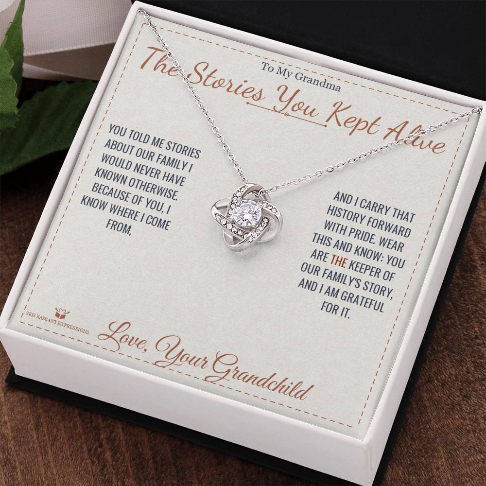 The Stories You Kept Alive - Love Knot Necklace for Grandmother
