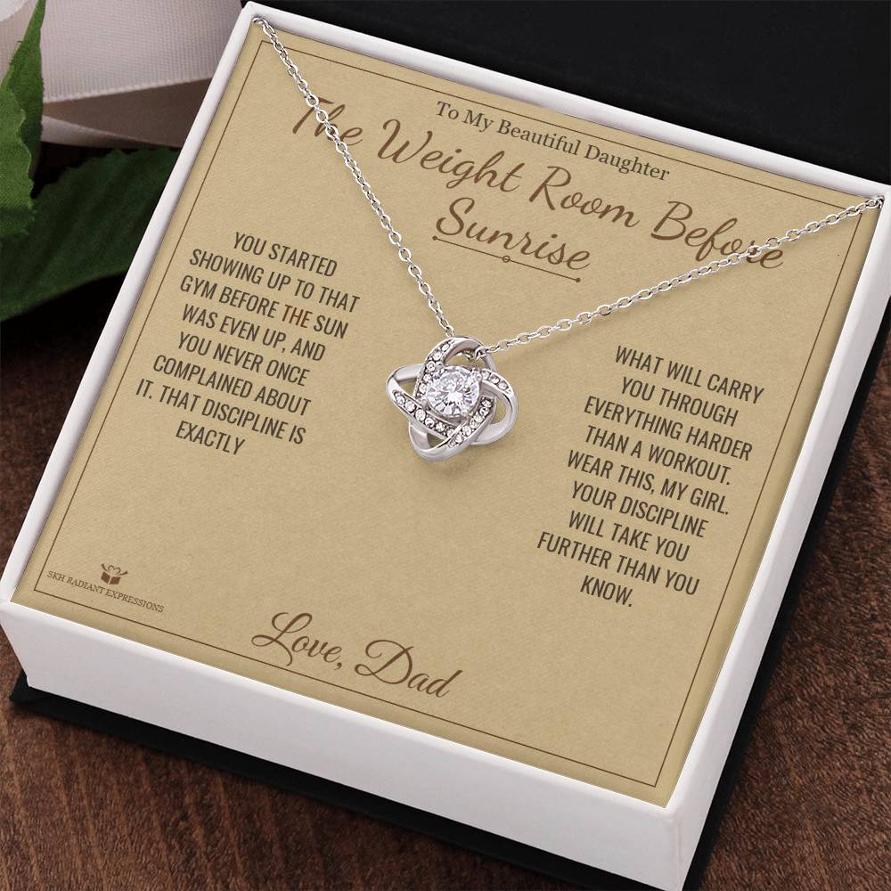The Weight Room Before Sunrise - Love Knot Necklace for Daughter