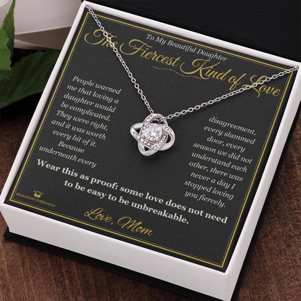 The Fiercest Kind of Love - Love Knot Necklace for Daughter