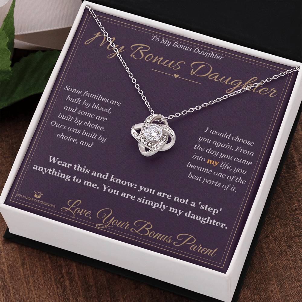 My Bonus Daughter - Love Knot Necklace for Stepdaughter