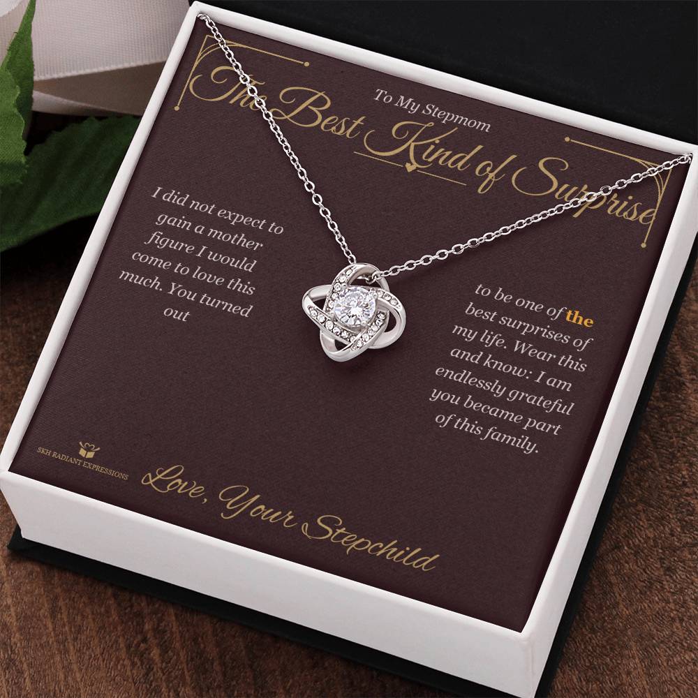 The Best Kind of Surprise - Love Knot Necklace for Stepmom