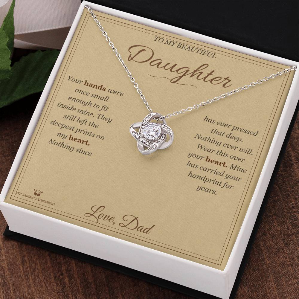 Small Hands, Deep Prints - Love Knot Necklace for Daughter
