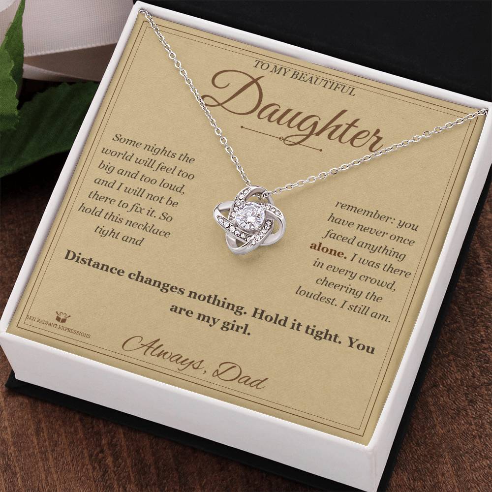 Never Alone - Love Knot Necklace for Daughter