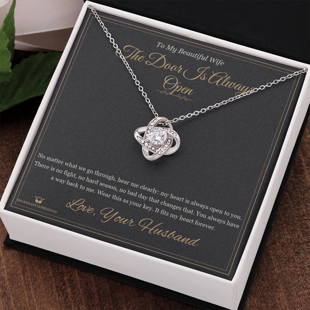 The Door Is Always Open - Love Knot Necklace for Wife