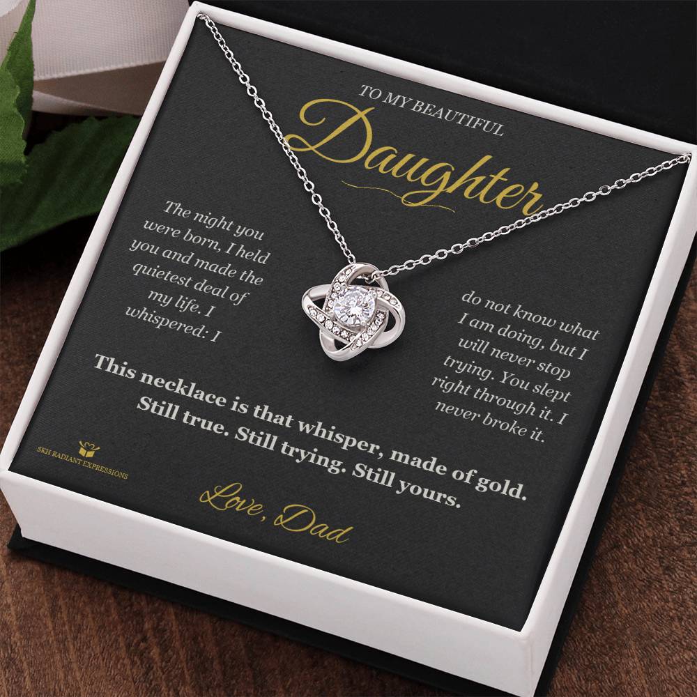The Night You Were Born - Love Knot Necklace for Daughter