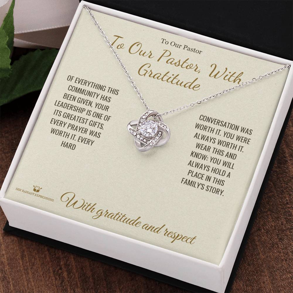 To Our Pastor, With Gratitude - Love Knot Necklace for Pastor