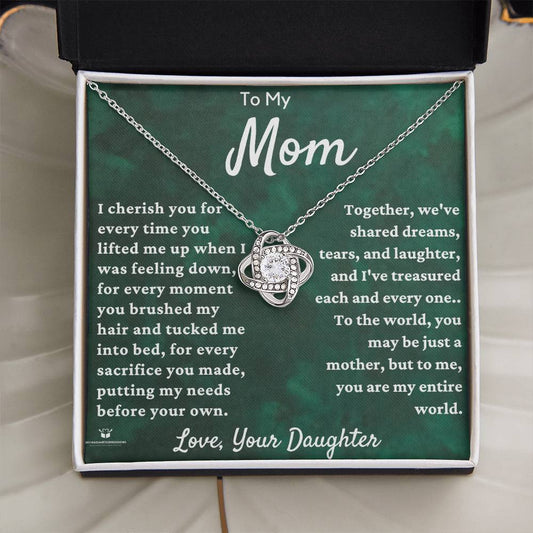 To My Dear Mom - A Daughter's Gratitude: Celebrating Mom's Love - Love Knot Necklace