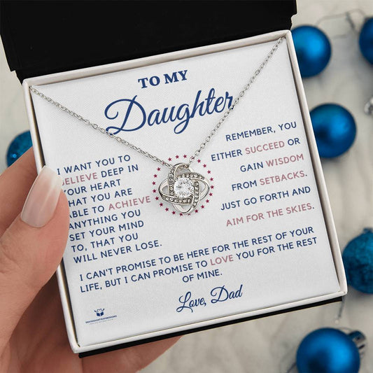 Dream Big: A Father's Encouragement for His Daughter - Love Knot Necklace