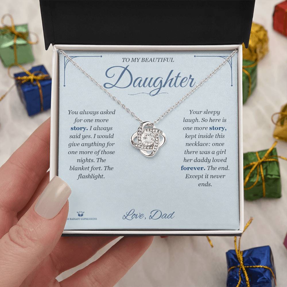 One More Story - Love Knot Necklace for Daughter - personalized keepsake gift from SKH Radiant Expressions