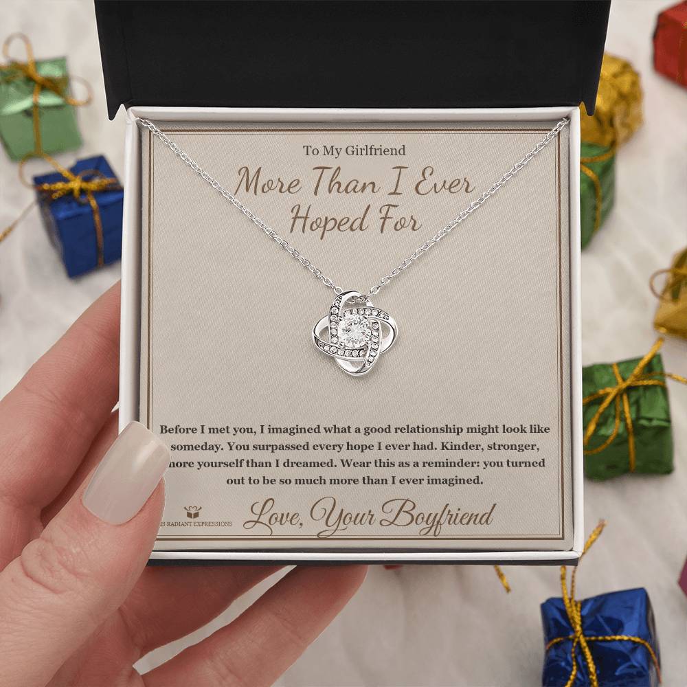 More Than I Ever Hoped For - Love Knot Necklace for Girlfriend