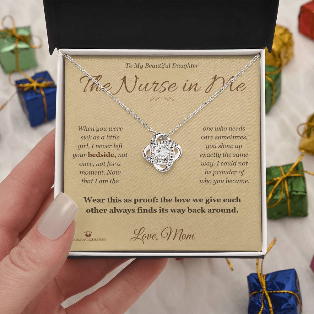 The Nurse in Me - Love Knot Necklace for Daughter - personalized keepsake gift from SKH Radiant Expressions
