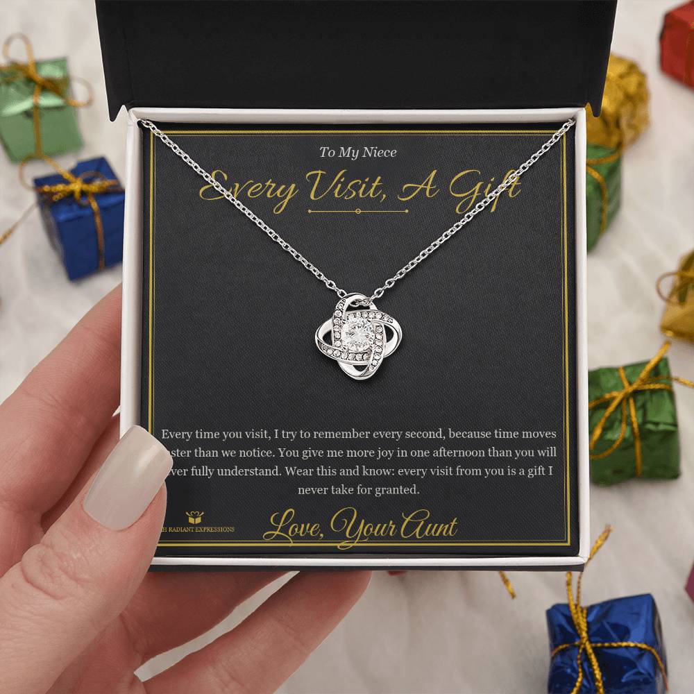 Every Visit, A Gift - Love Knot Necklace for Niece