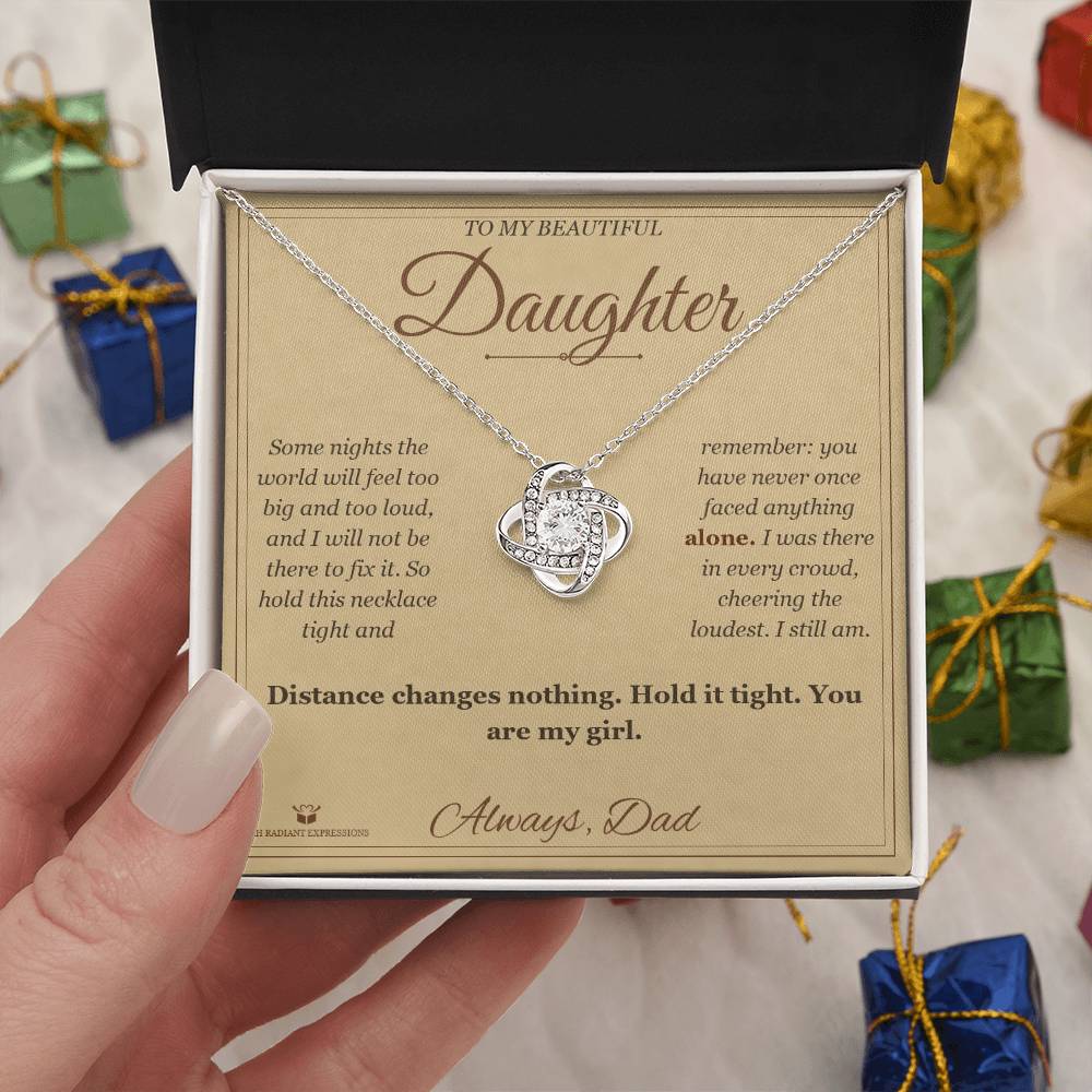 Never Alone - Love Knot Necklace for Daughter - personalized keepsake gift from SKH Radiant Expressions