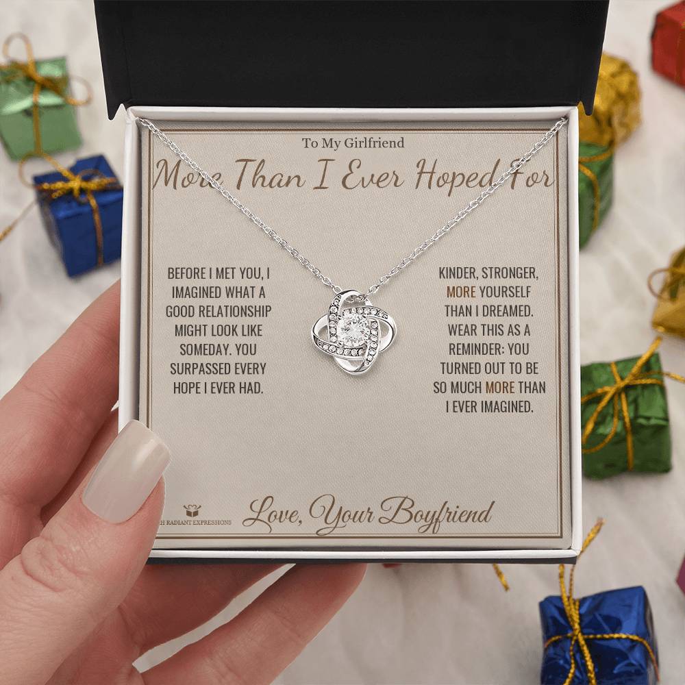 More Than I Ever Hoped For - Love Knot Necklace for Girlfriend