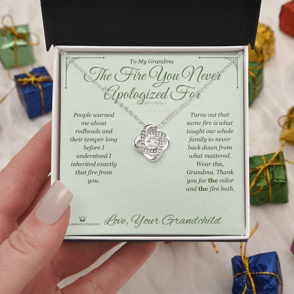 The Fire You Never Apologized For - Love Knot Necklace for Grandmother - personalized keepsake gift from SKH Radiant Expressions