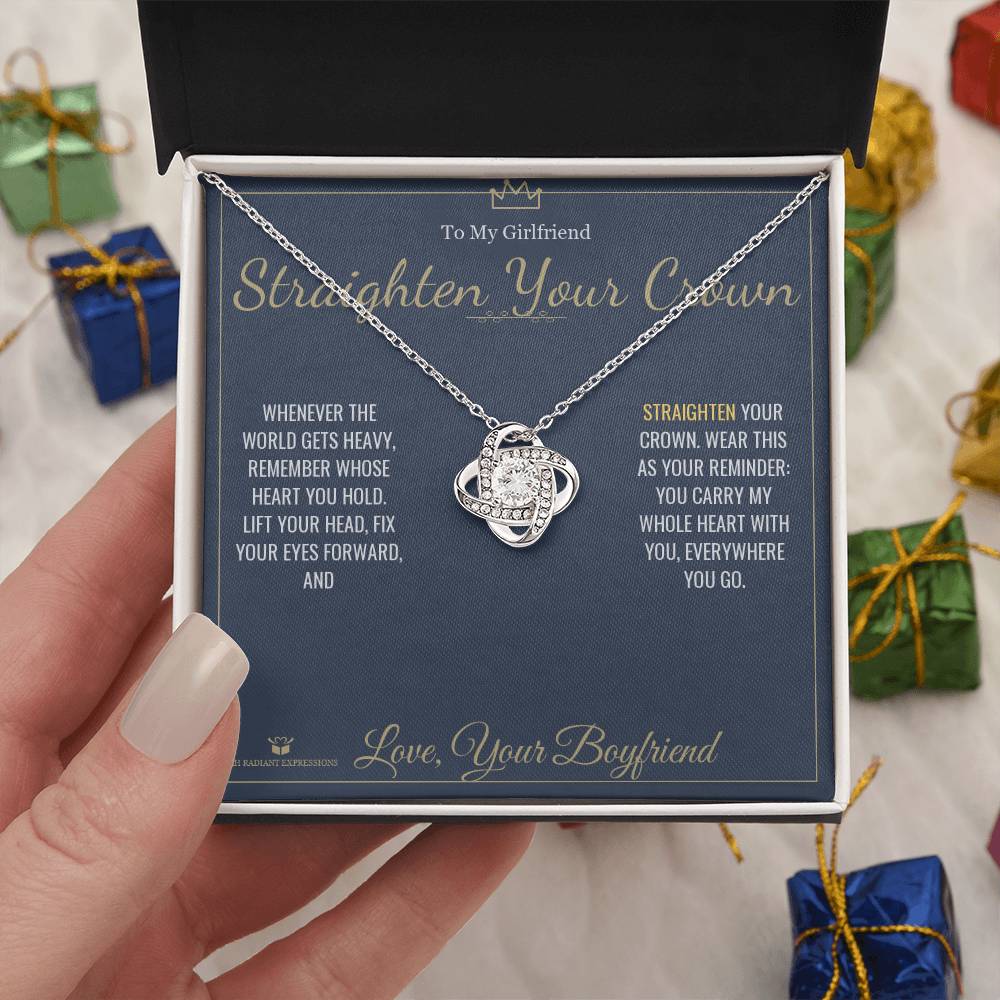 Straighten Your Crown - Love Knot Necklace for Girlfriend - personalized keepsake gift from SKH Radiant Expressions