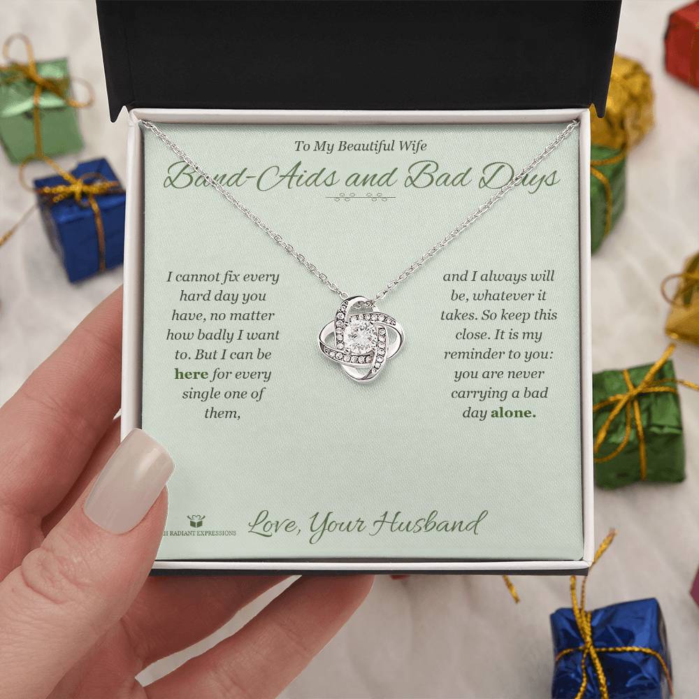 Band-Aids and Bad Days - Love Knot Necklace for Wife