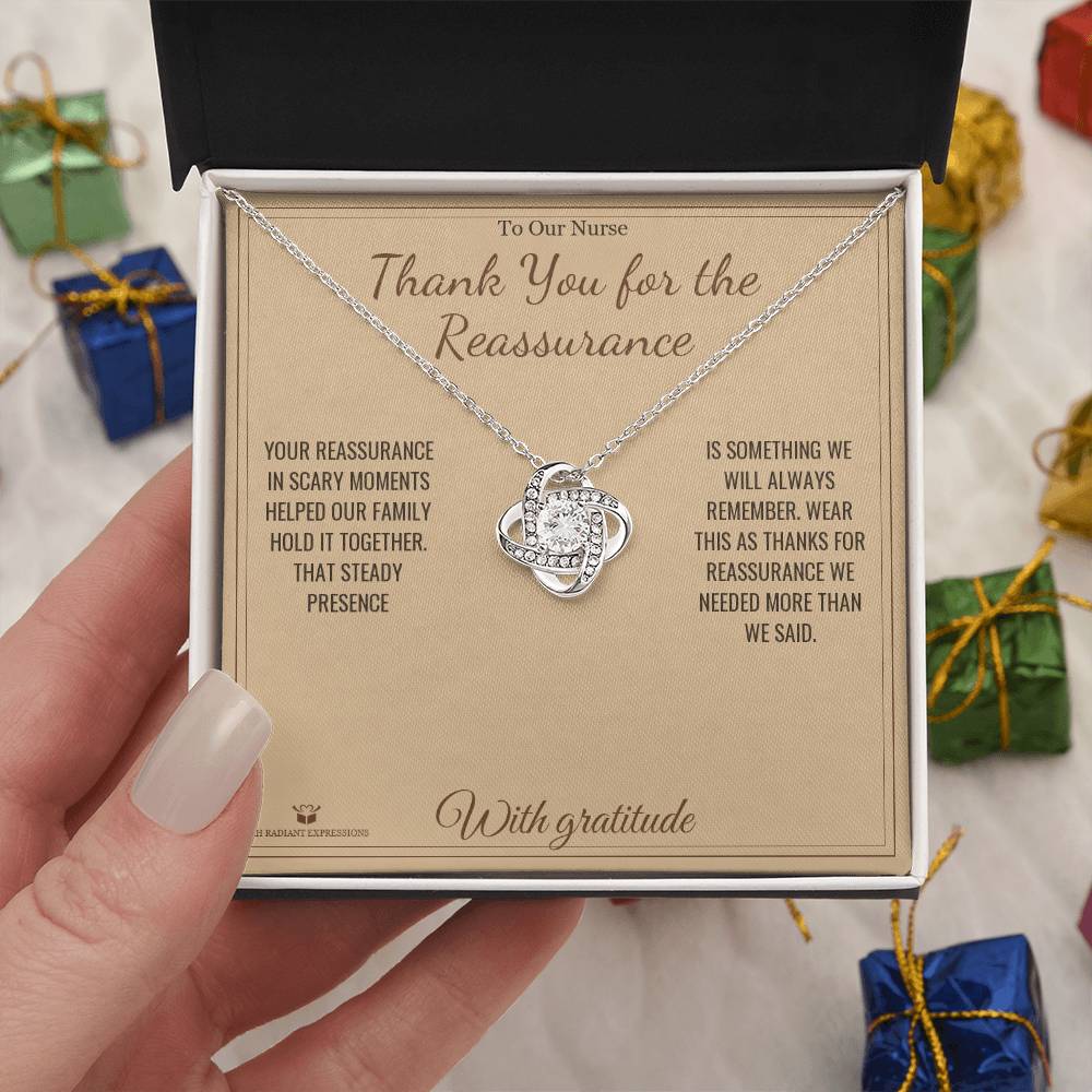 Thank You for the Reassurance - Love Knot Necklace for Nurse