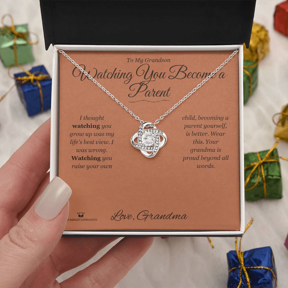 Watching You Become a Parent - Love Knot Necklace for Grandson