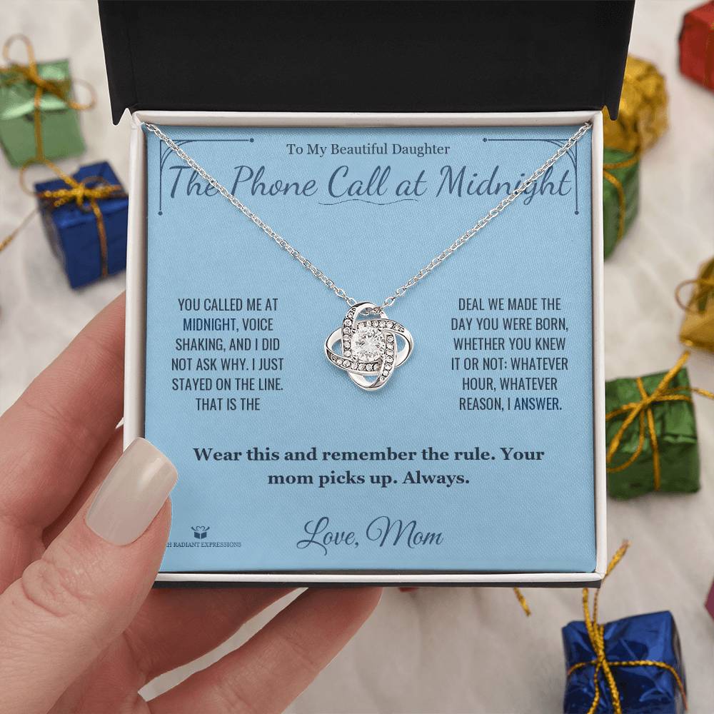 The Phone Call at Midnight - Love Knot Necklace for Daughter