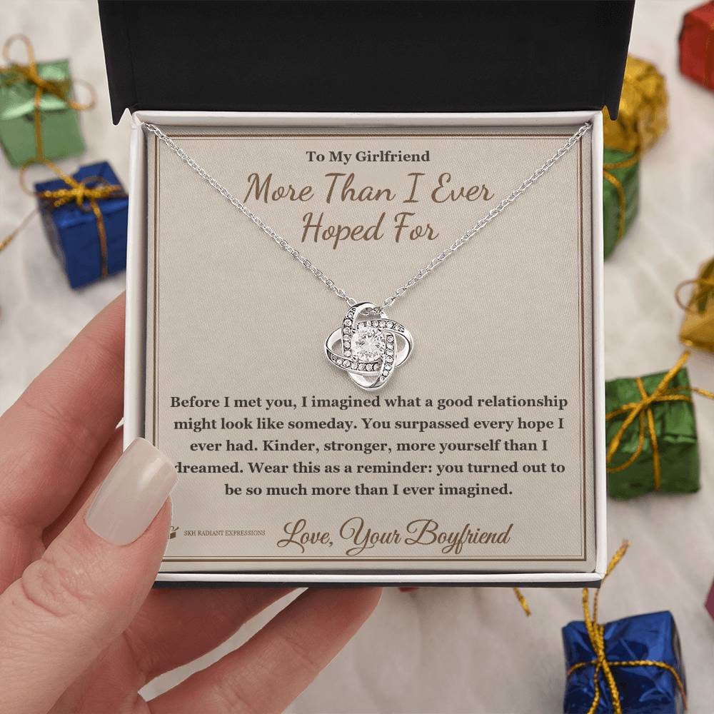 More Than I Ever Hoped For - Love Knot Necklace for Girlfriend
