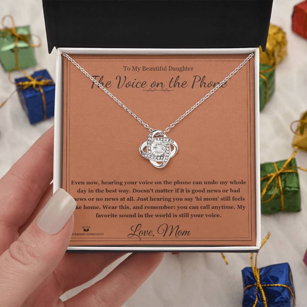 The Voice on the Phone - Love Knot Necklace for Daughter