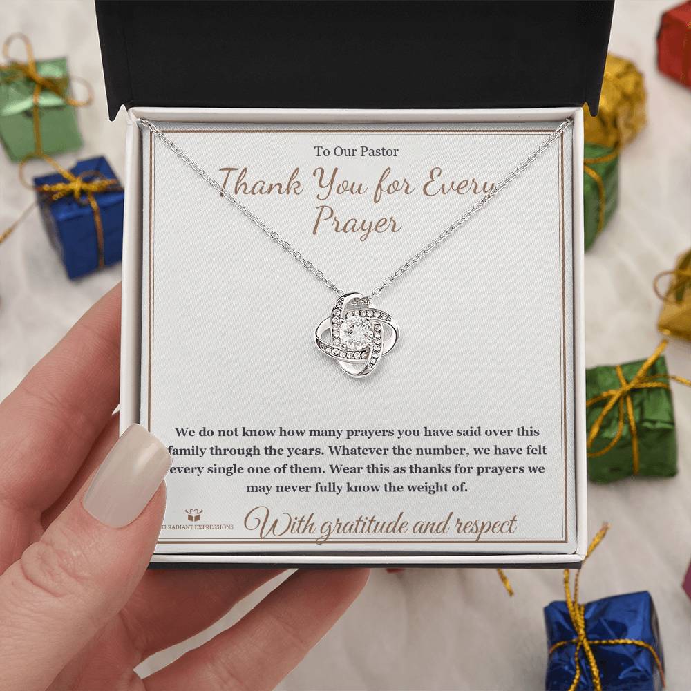 Thank You for Every Prayer - Love Knot Necklace for Pastor