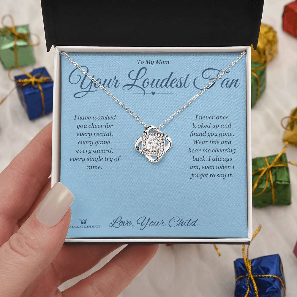 Your Loudest Fan - Love Knot Necklace for Mom - personalized keepsake gift from SKH Radiant Expressions
