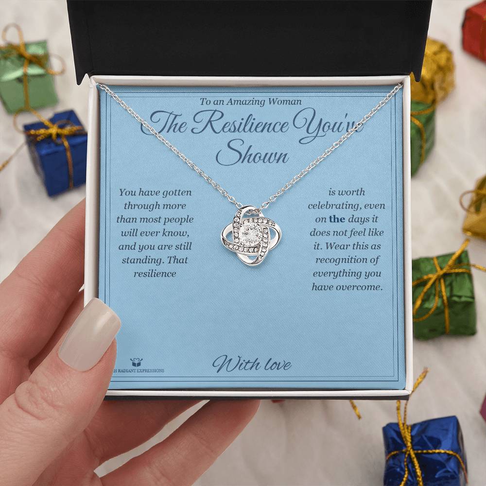 The Resilience You've Shown - Love Knot Necklace for Her - personalized keepsake gift from SKH Radiant Expressions