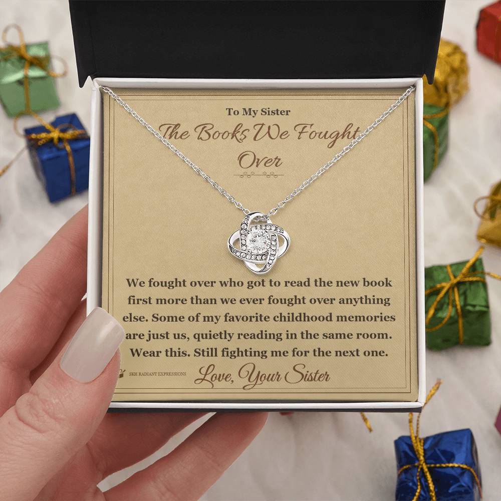 The Books We Fought Over - Love Knot Necklace for Sister