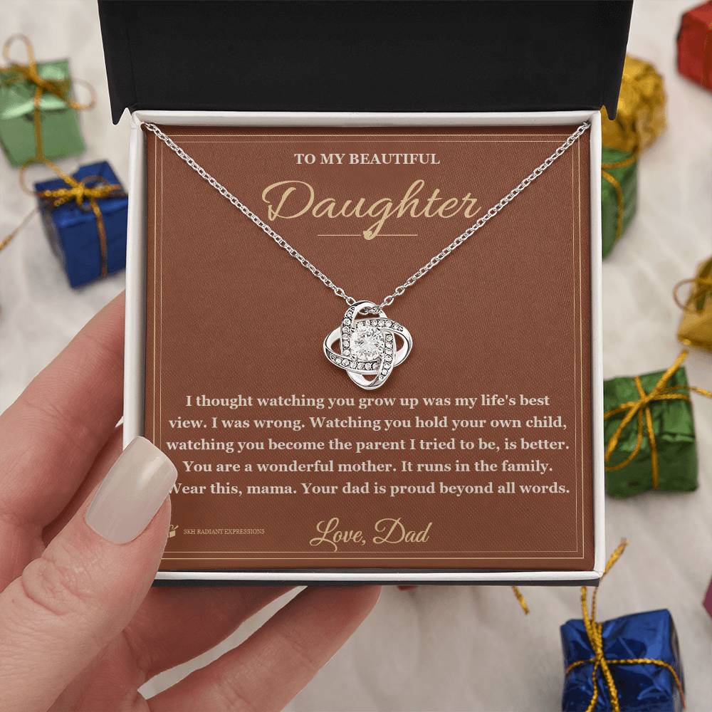 Watching You Become a Mother - Love Knot Necklace for Daughter
