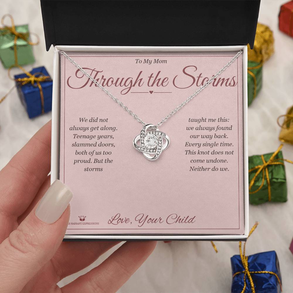 Through the Storms - Love Knot Necklace for Mom - personalized keepsake gift from SKH Radiant Expressions