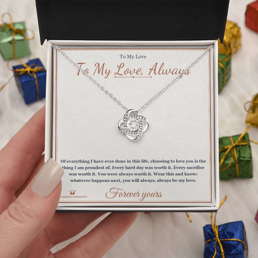 To My Love, Always - Love Knot Necklace for Partner