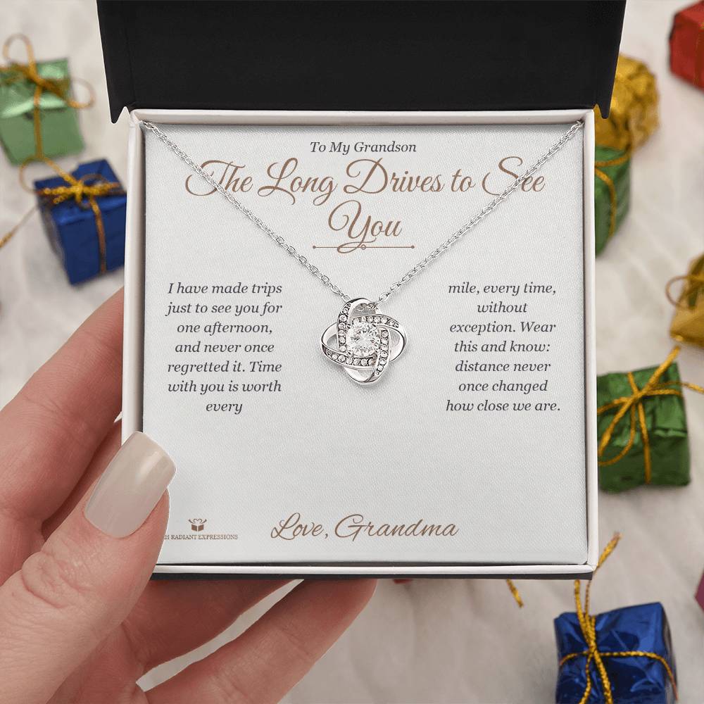 The Long Drives to See You - Love Knot Necklace for Grandson
