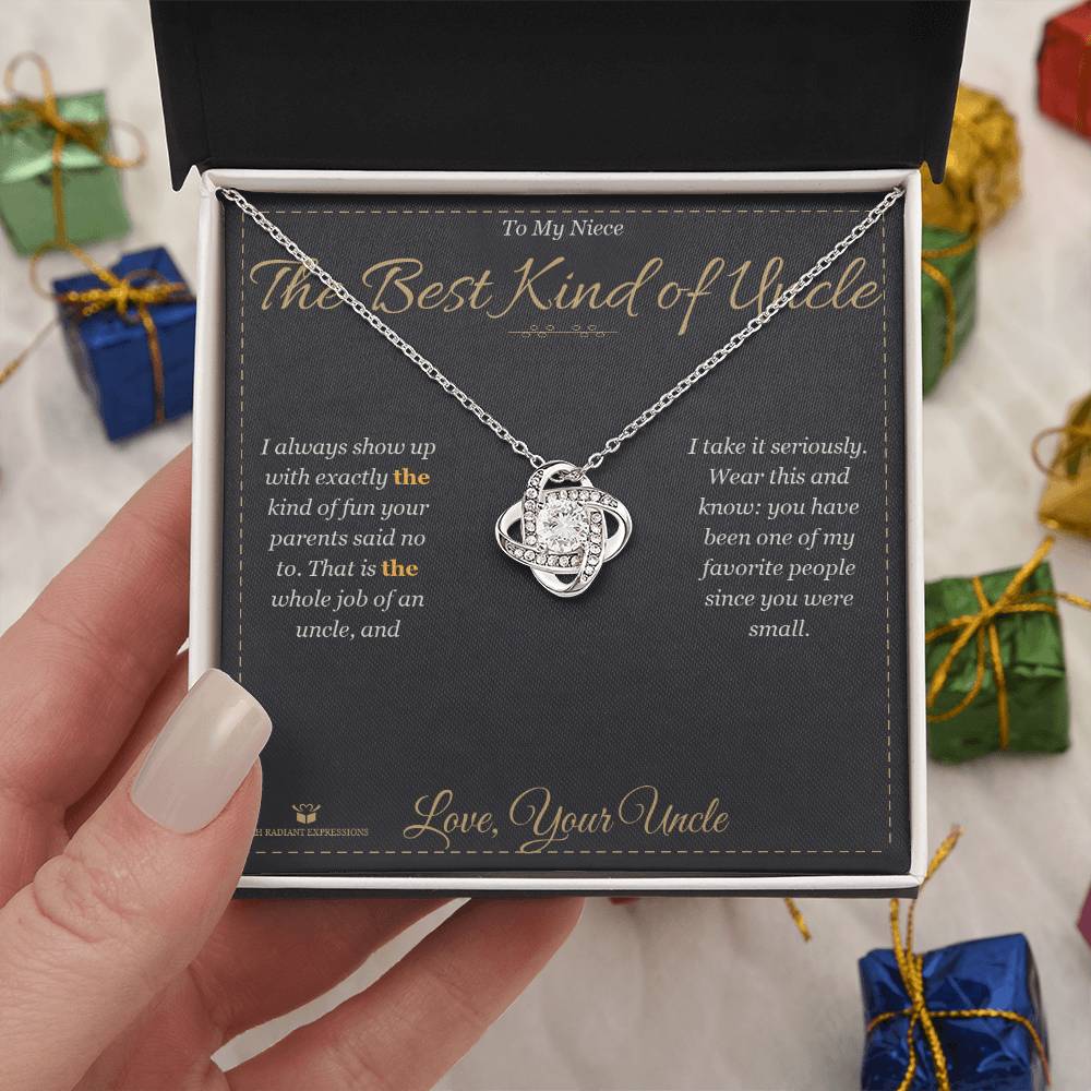 The Best Kind of Uncle - Love Knot Necklace for Niece