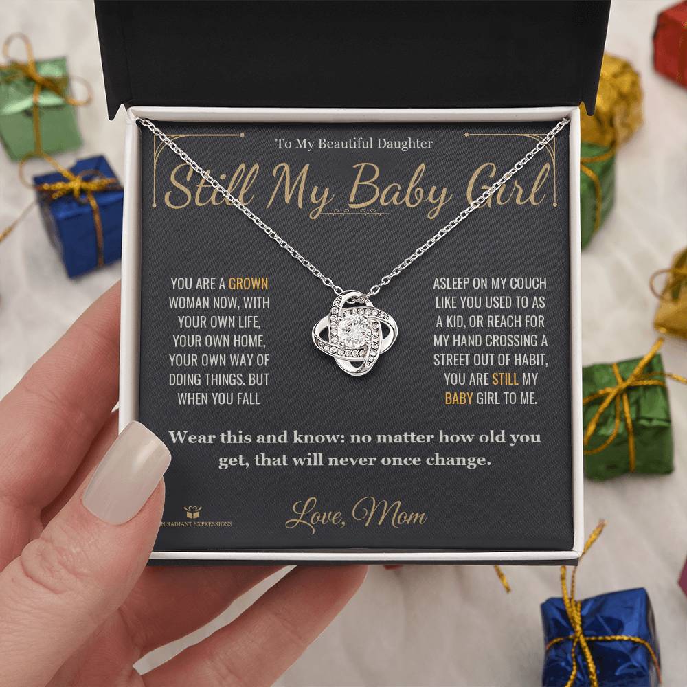 Still My Baby Girl - Love Knot Necklace for Daughter - personalized keepsake gift from SKH Radiant Expressions