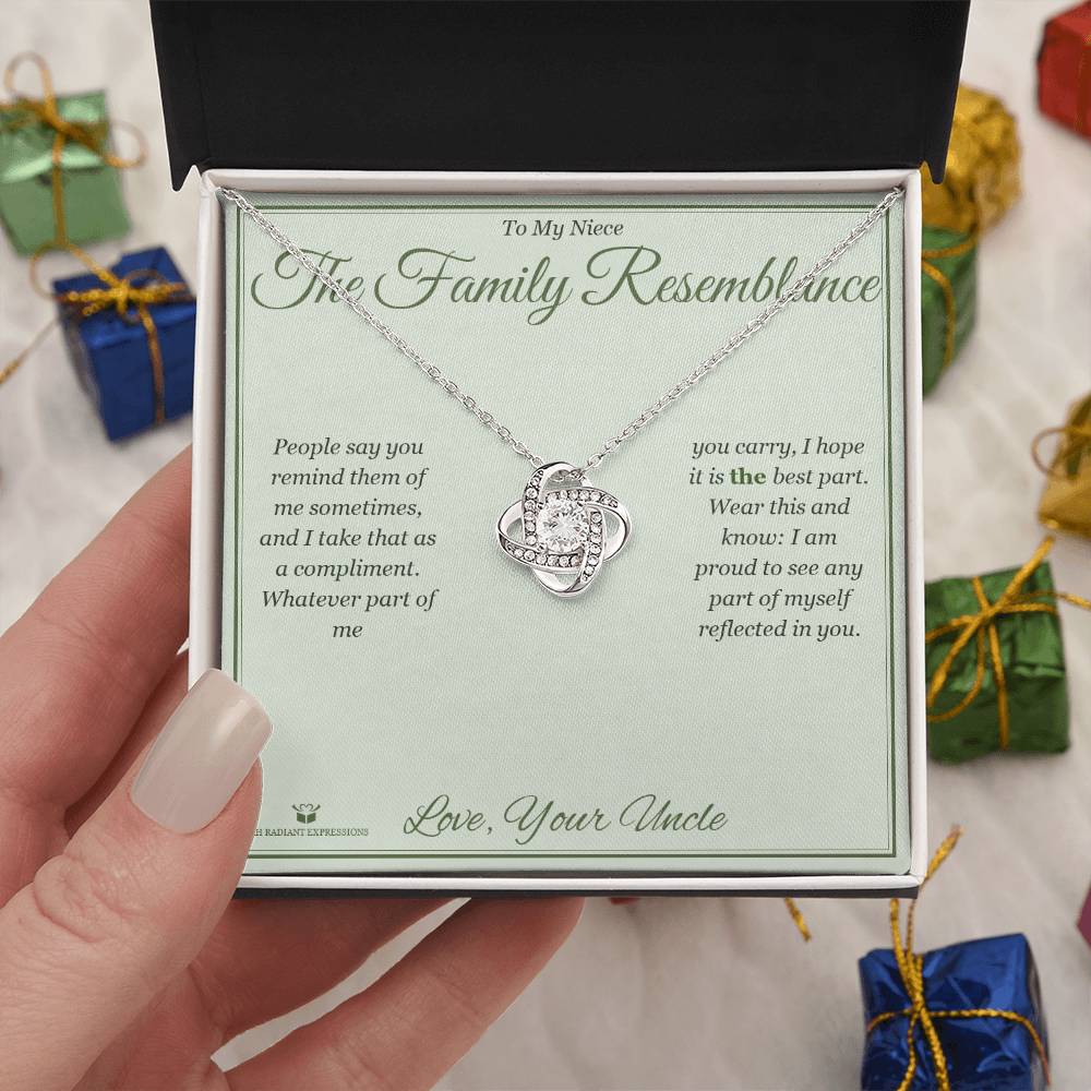 The Family Resemblance - Love Knot Necklace for Niece - personalized keepsake gift from SKH Radiant Expressions