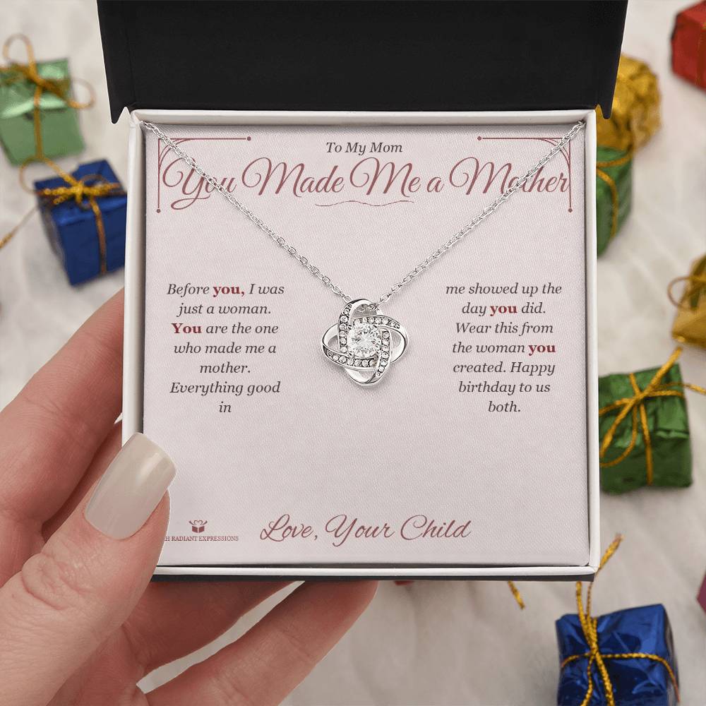 You Made Me a Mother - Love Knot Necklace for Mom - personalized keepsake gift from SKH Radiant Expressions