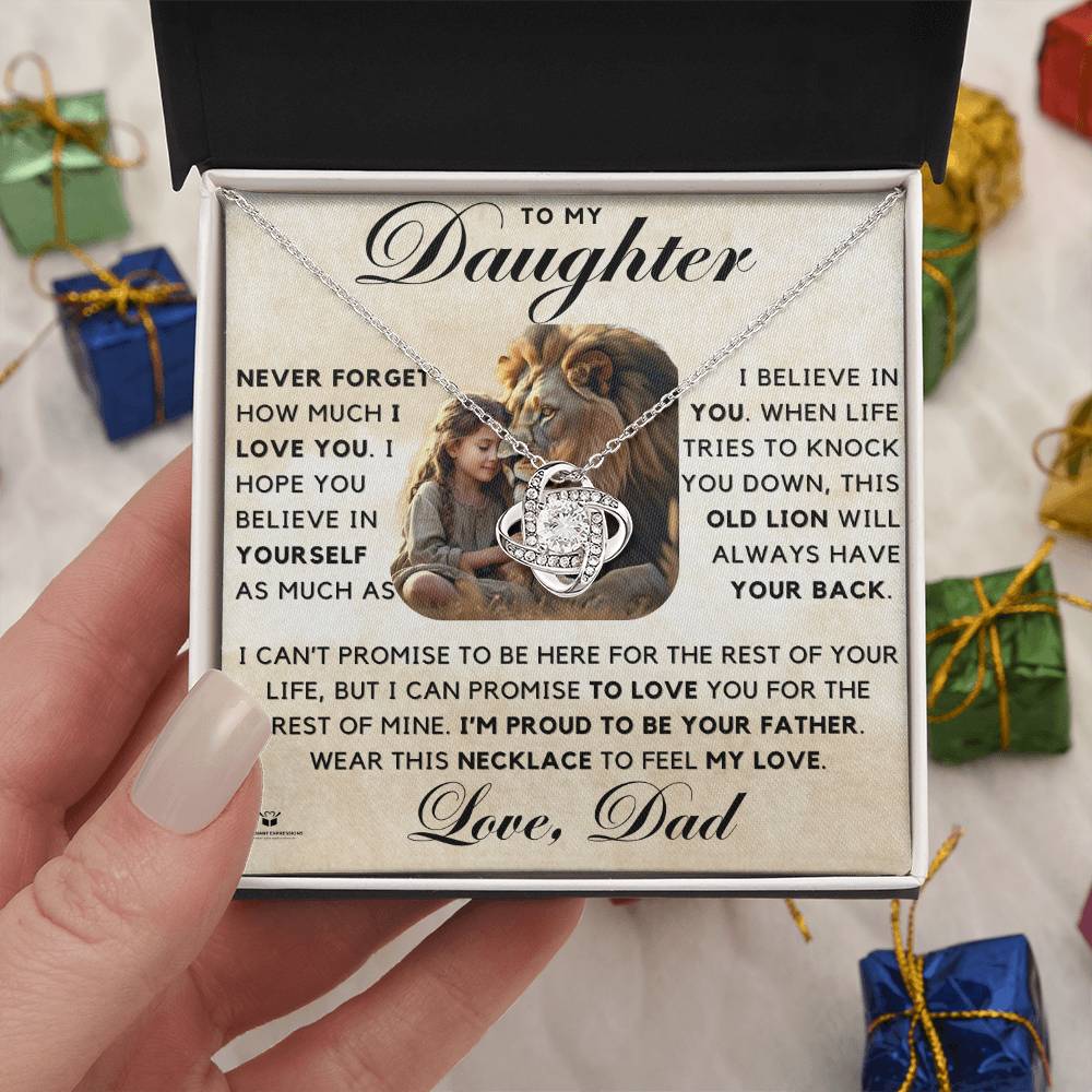 To My Daughter - Proud to Be Your Father - Love Knot Necklace