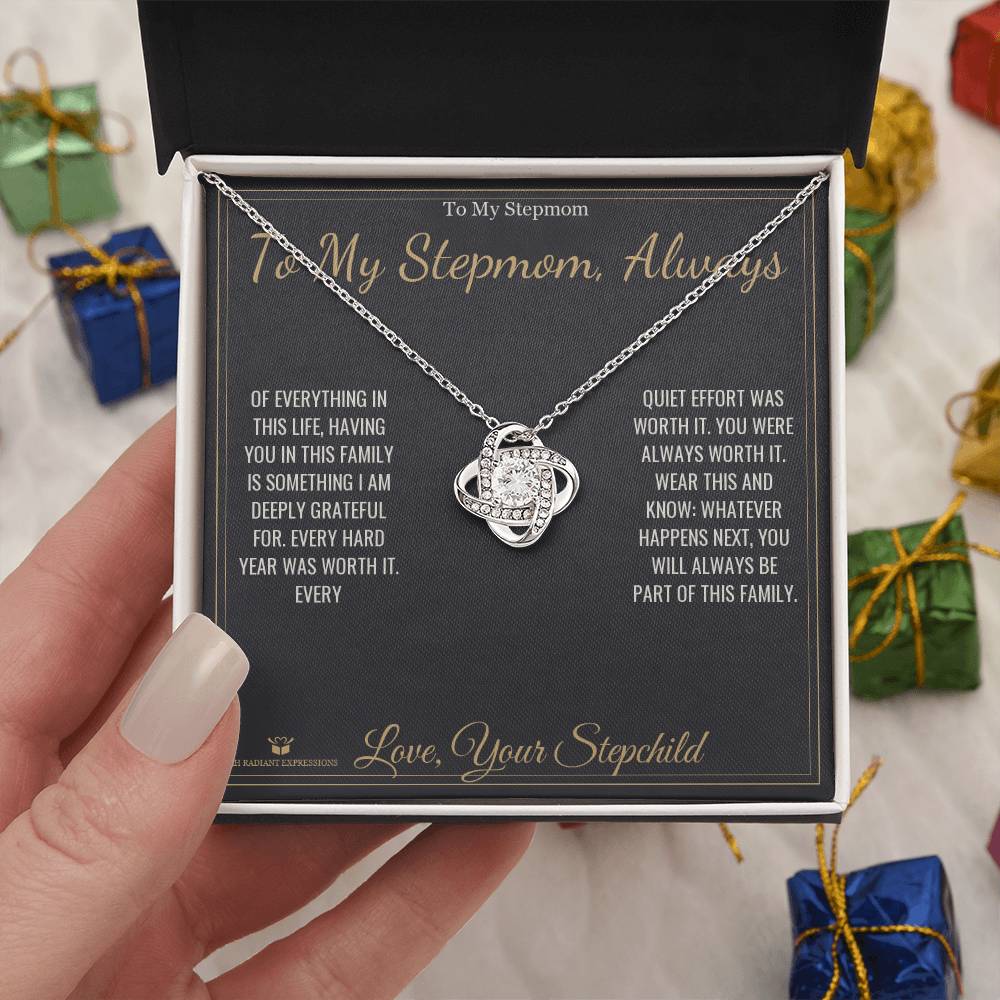 To My Stepmom, Always - Love Knot Necklace for Stepmom