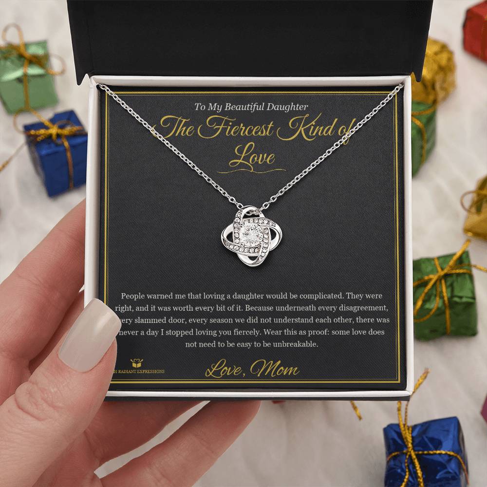 The Fiercest Kind of Love - Love Knot Necklace for Daughter