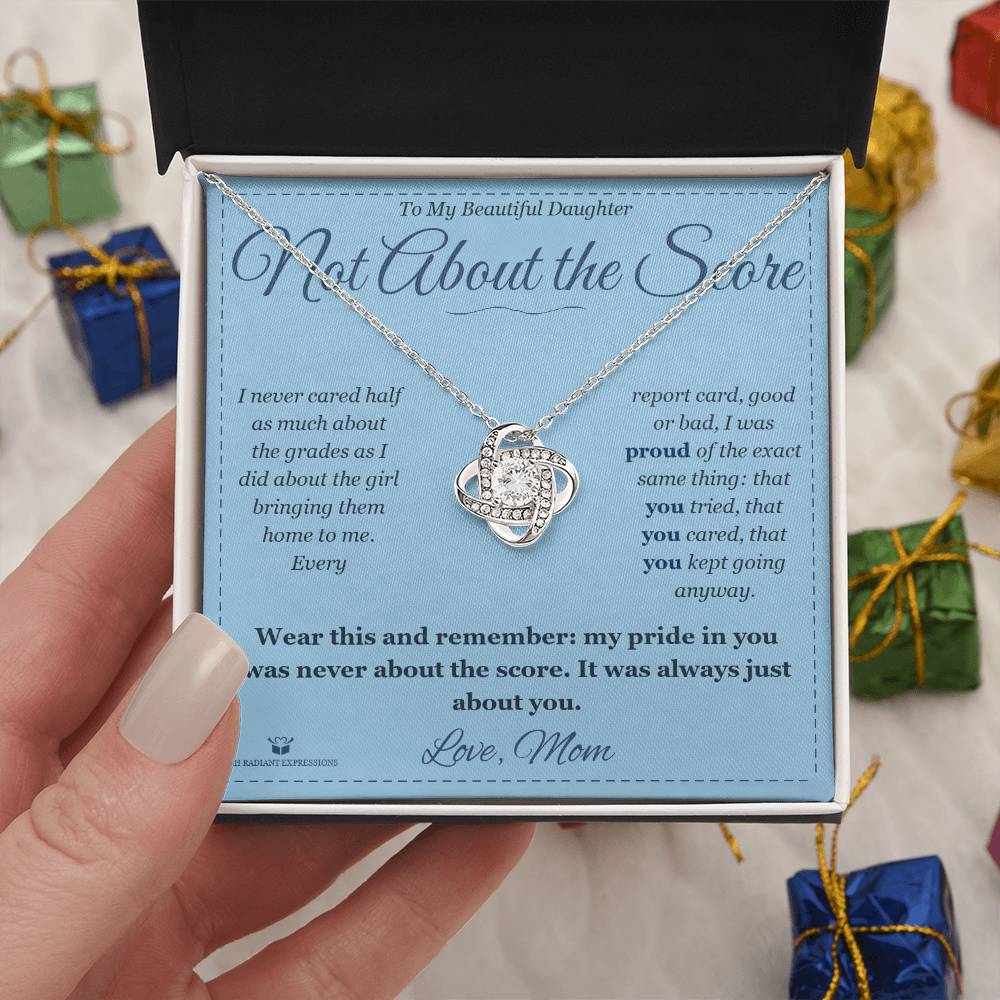 Not About the Score - Love Knot Necklace for Daughter