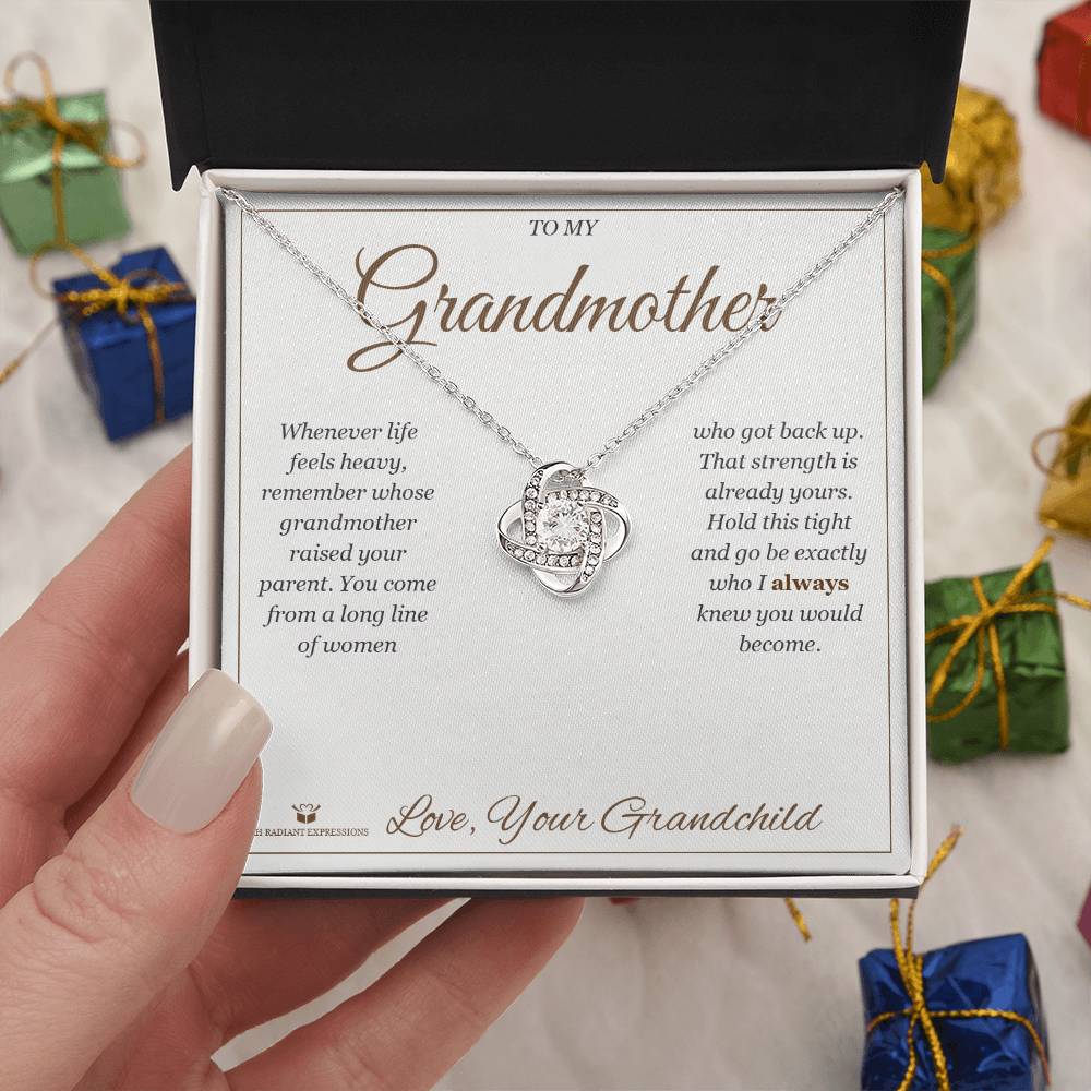 Braver Than You Believe - Love Knot Necklace for Grandmother