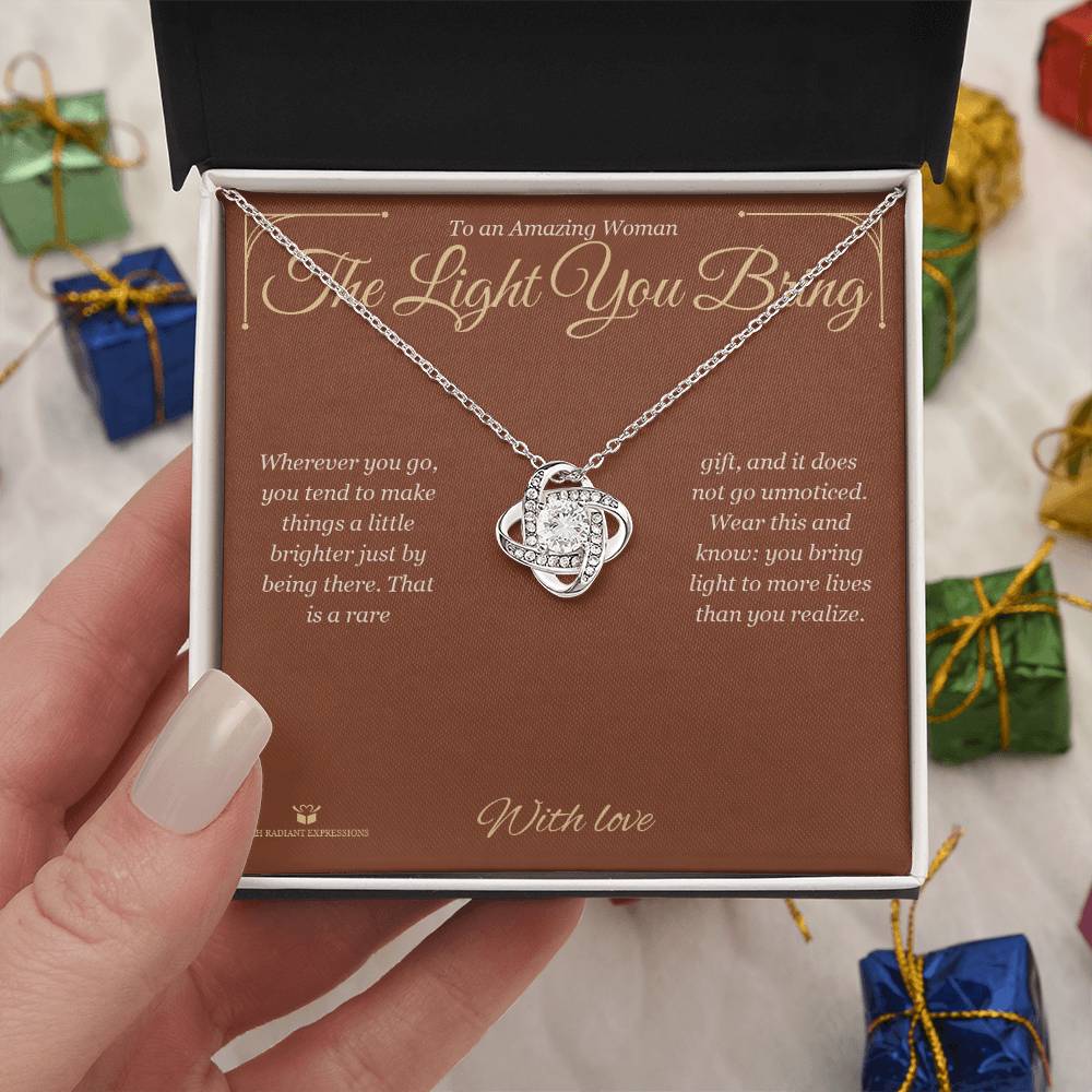 The Light You Bring - Love Knot Necklace for Her - personalized keepsake gift from SKH Radiant Expressions