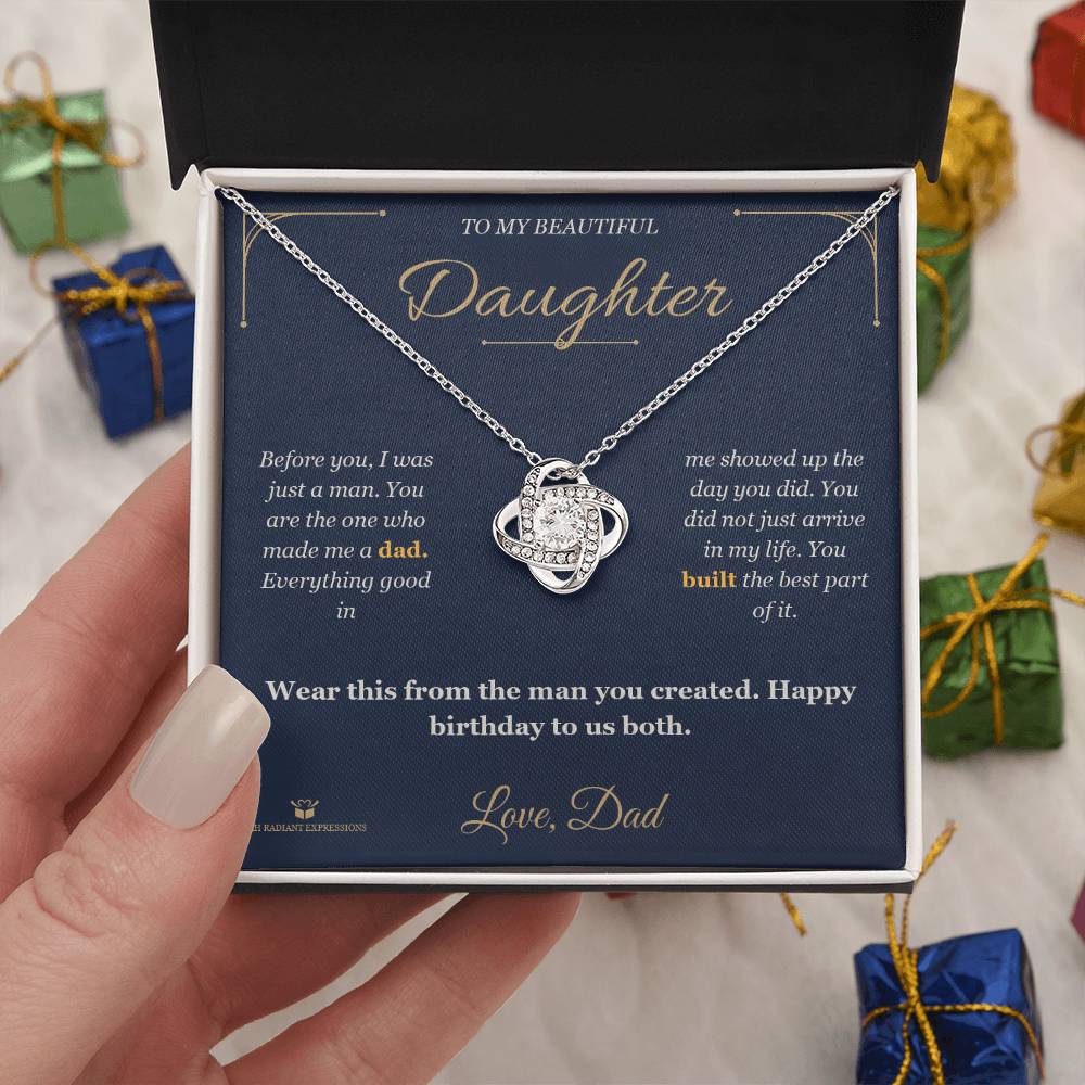 You Made Me Dad - Love Knot Necklace for Daughter - personalized keepsake gift from SKH Radiant Expressions