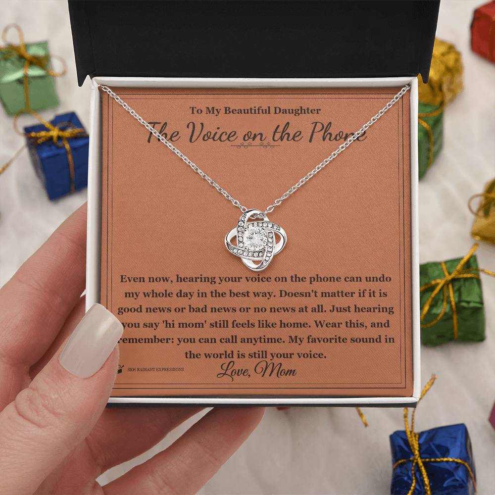 The Voice on the Phone - Love Knot Necklace for Daughter